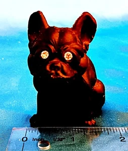 Pequeña estatuilla de bulldog francés satinado NEGRO - Imagen 1 de 3