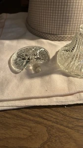 Vintage Crystal Czech Pressed Glass Perfume Bottle Large Star Stopper - Picture 1 of 5