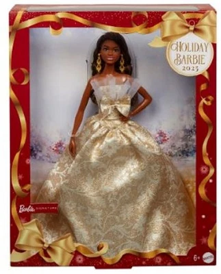 2025 Holiday Barbie AA Dark Brown Hair with Shipper IN STOCK! JBJ01 - Image 1 of 3