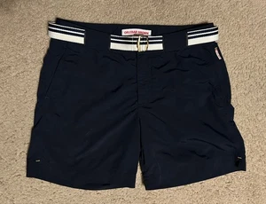 ORLEBAR BROWN Men's Sz W30"(29) Dark Blue Swim Shorts Bulldog Belted Lined - Picture 1 of 18