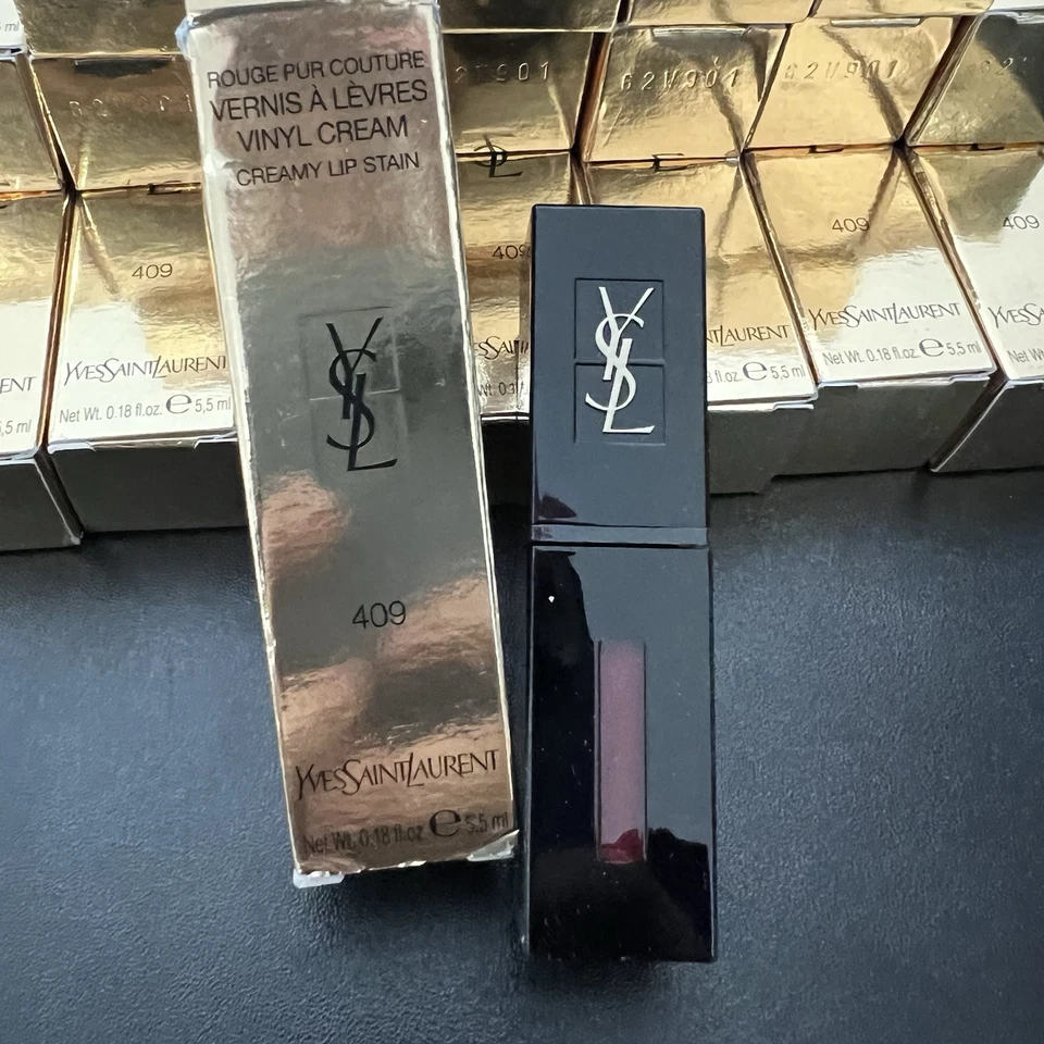 Yves Saint Laurent Rouge PUR Couture Vernis a LEVRES 409 Burgundy Vibes 100 ORG