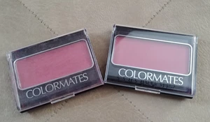 Lot 2 Colormates Pressed Powder Blush Cheek Face Makeup Mauve Plum Travel Case - Picture 1 of 13