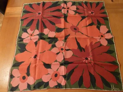 Três (3) lenços quadrados de seda/mistura Vera Neumann 25" a 27" nunca usados bom estado - Imagem 1 de 4