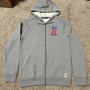 Harley Davidson Number 1 Zip Up Hoodie Gray Biker Motorcycle Pullover Sweatshirt - Picture 1 of 7