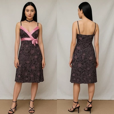 Vintage Y2K Women's Dress Babydoll Empire Waist Fairy Grunge Pink Black Size M - Image 1 of 4