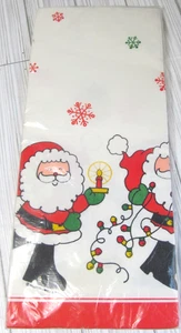 Weihnachten Weihnachtsmann Papier Tischdecke Tischdecke Schneeflocken Punze Vintage C5 - Bild 1 von 5