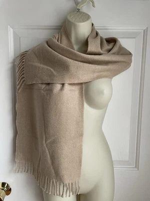 Bufanda vintage Burberry X Hilltop marca 100 % cachemir beige unisex flecos de 12"x56" Foto 1 de 4