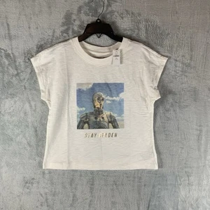Gap Girls Star Wars Crop Top Organic Cotton cp30 Stay Golden Shirt XXL 14-16 NEW - Picture 1 of 8