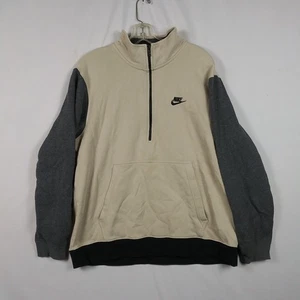 Maglione Nike Uomo Taglia XL Grigio Panna 1/2 Zip Cerniera Ricamata - Foto 1 di 5