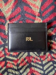 RRL Ralph Lauren Kartenetui Etui Schwarz Logo 10cm×7cm Kompakt Unisex Neu - Bild 1 von 4