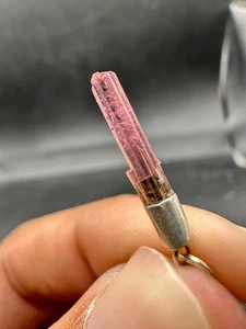 Natural Gemstone Pink Tourmaline 925 Sterling Silver Pendant With Necklace Wire - Picture 1 of 6