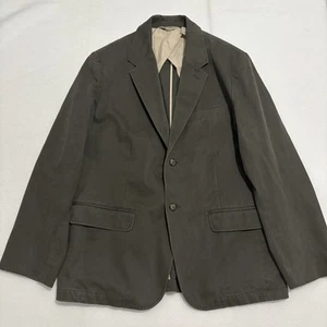 LL Bean Blazer Men's 42 Reg Green Sport Jacket Army 2 Button Cotton - Picture 1 of 9