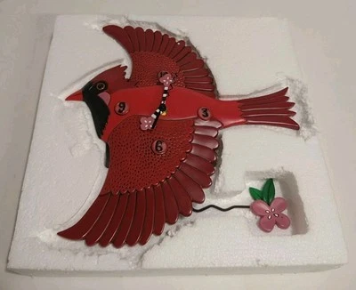 Enesco Allen Designs Cardinal's Song Bird with Flower Sculpted Pendulum - Image 1 of 4