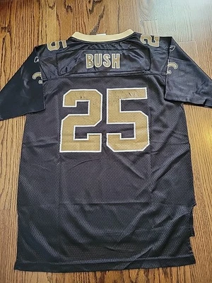 Camiseta de fútbol americano Reebok Reggie Bush New Orleans Saints NFL grande 14-16 niños Foto 1 de 4