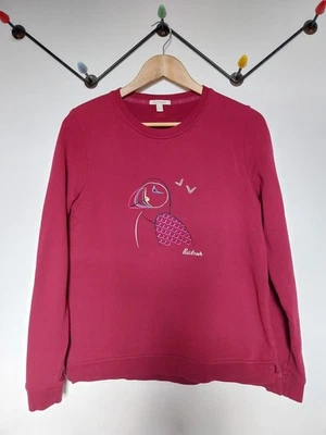 Womens Barbour Pink Jumper with Puffin 100% Cotton Size 10 - Image 1 of 4