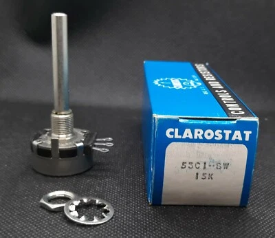 Potenciómetro rotativo Clarostat 53C1-SW 15K ohmios 2W  Foto 1 de 4