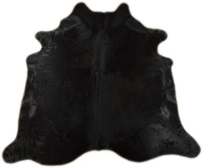 KUHFELL STIERFELL SCHWARZ GEFÄRBT ca. 220 x 200 cm RINDER FELL TEPPICH - Bild 1 von 4