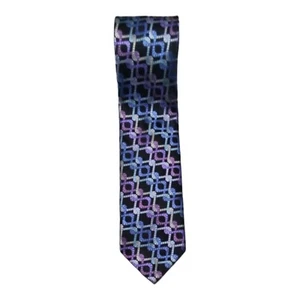 Robert Talbott Tie Mens Extra Long Silk Best Of Class Black Geometric EUC - Picture 1 of 3