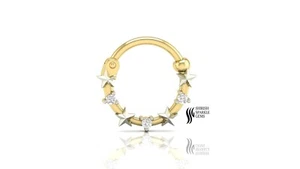 Natural Diamond Star Shape Nose Ring - Picture 1 of 5