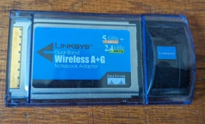 Linksys PKW-WPC55AG 5GHz Dual Band 802.11g Wireless-A+G PCMCIA Notebook Adapter - Picture 1 of 2