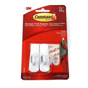 5 Pks 3M Command Strips 17002 Small Adhesive 1lb Hooks 10 Hooks 20 Strips NEW - Picture 1 of 2
