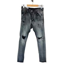 ONE TEASPOON Men's Mr Bones Steele Distressed Super Skinny Button Fly Sz 29
