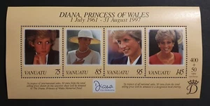 Vanuatu stamps 1998 Princess Diana 1997 Memorial minisheet MS771 mint - Picture 1 of 2