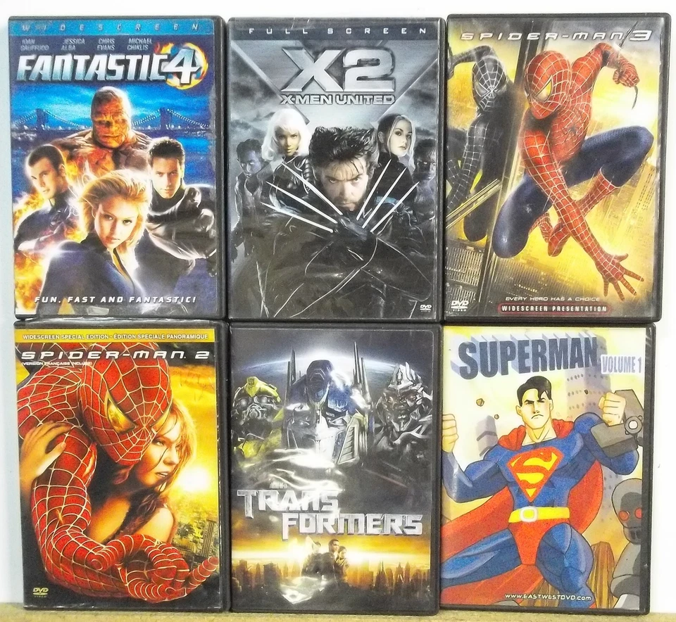 6 SCIENCE FICTION FANTASY SF DVD movies Lot #M745 FREE US S/H Spiderman Superman - Image 1 of 1