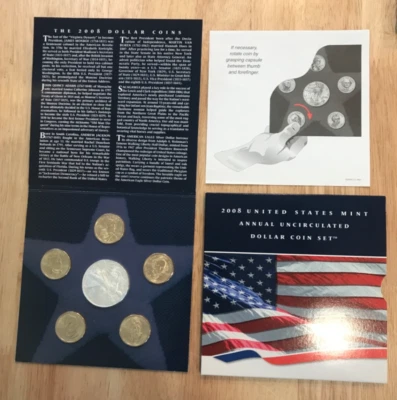  2008 US Mint Annual Uncirculated Dollar Coin Set- Fantastic Condition - Image 1 of 3