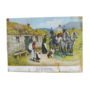 1908 D.J.H. Davies Tailor Queen Victoria Calendario Inglaterra Publicidad Impresión - Imagen 1 de 12