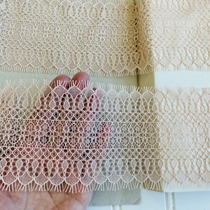 Blush Pink Embroidery Eyelash Lace Trim for Sewing/ Bridal/Crafts/3.5” Wide - Picture 1 of 18