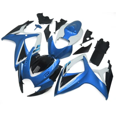 Blue White Fairing Kit For 2006 2007 Suzuki GSXR600 GSXR750 Injection Bodywork - Image 1 of 4