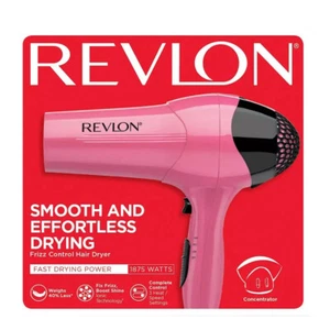 Revlon Essentials Lightweight Ionic Hair Dryer with Concentrator, 1875 W, Pink - Picture 1 of 9