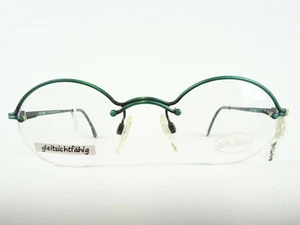 Grüne Bohrbrille Brillengestell runde Glasform ohne unteren Rahmen oval Gr. M - Picture 1 of 5