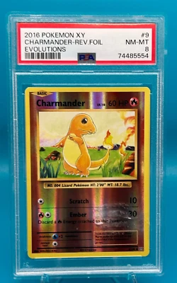 2016 Pokemon XY Evolutions Charmander Reverse Foil #9 PSA 9 Gem Mint Card 9/108 - Image 1 of 2