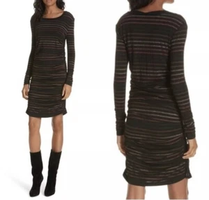 Vestido de mezclilla Veronica barba grande Daphne a rayas metálicas manga larga hasta la rodilla - Imagen 1 de 13