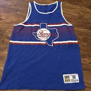MITCHELL & NESS Texas Rangers Sleeveless Shirt Back Hit MLB Men's Size Medium - Picture 1 of 19