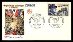MayfairStamps France FDC 1970 - 25th Anniversary of Hitler's Capitulation - May - Picture 1 of 2