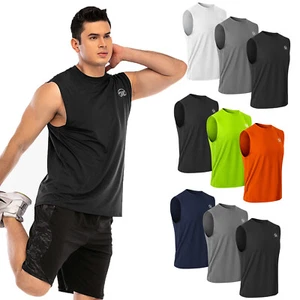 Men's Quick Dry Workout Running Muscle Tank Top Athletic Training Gym Sleeveless - Picture 1 of 13