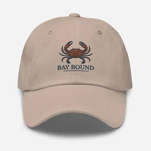 Bay Bound Krabbenmütze bestickt Angeln Papa Mütze Küste Outdoor Cap - Bild 1 von 8