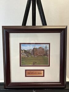 18th Hole St. Andrews Framed Matted Print Brass Plaque Finished Size 11” x 11”