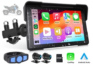 7" IPS Motorrad-Navi mit CarPlay Android-Auto und Rückfahrkamera TPMS 4K Kamera - Bild 1 von 11