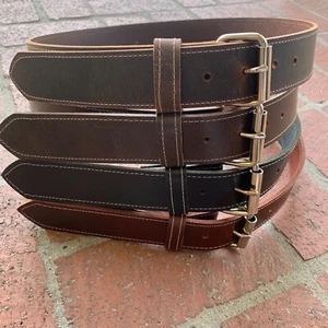 Genuine Buffalo Leather Handcrafted/Hand-stitched Belts 2" - Picture 1 of 6