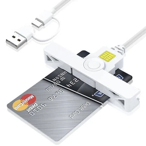 2-IN-1 Smart CAC Card Reader DOD Military USB Common Access for Mac OS, Windows - Picture 1 of 7