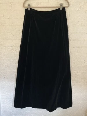 Maxi Falda Larga Vintage Cos Cob Terciopelo Algodón Negro Talla 15/16 Foto 1 de 4