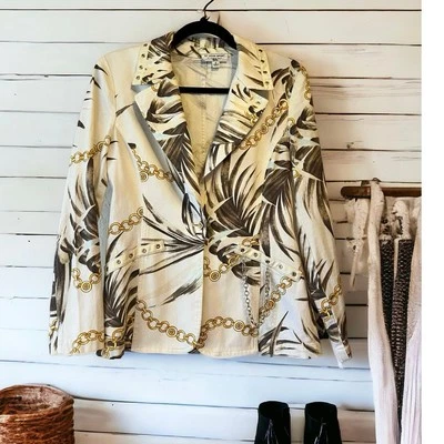 St. John's Sport Marie Gray Bamboo and gold chain S Blazer - Image 1 of 4