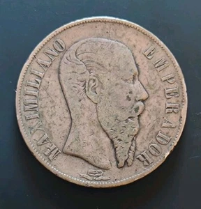 Mexico 1866 Un Peso Mo Maximiliano - Picture 1 of 2