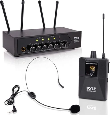 Pyle PDWM4122 Portable UHF Wireless Microphone System - Black (Open Box) - Image 1 of 4