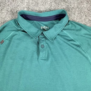 Camisa Polo Rhone Delta Piqué Manga Larga Para Hombre XL Verde Elastizada Golf - Imagen 1 de 10