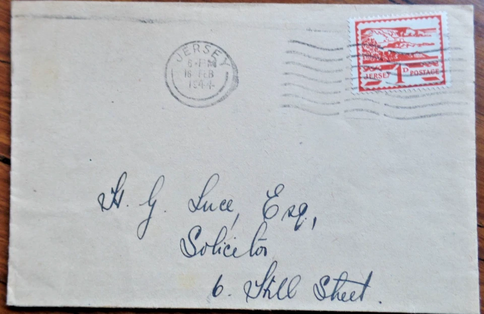 Jersey 1943 Blampied Views  1d  Commercial cover 1944 - Image 1 of 1